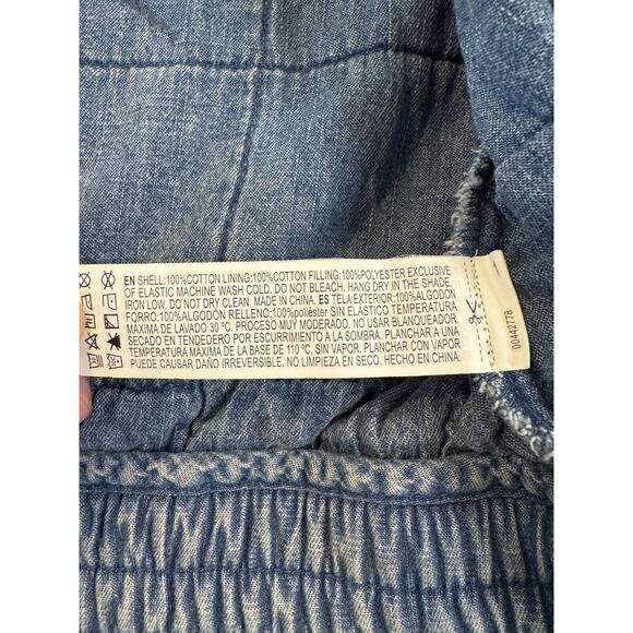 Forever 21 Quilted Denim Jacket 1X Women's Plus Acid Wash Blue Grunge FP - Picture 5 of 6